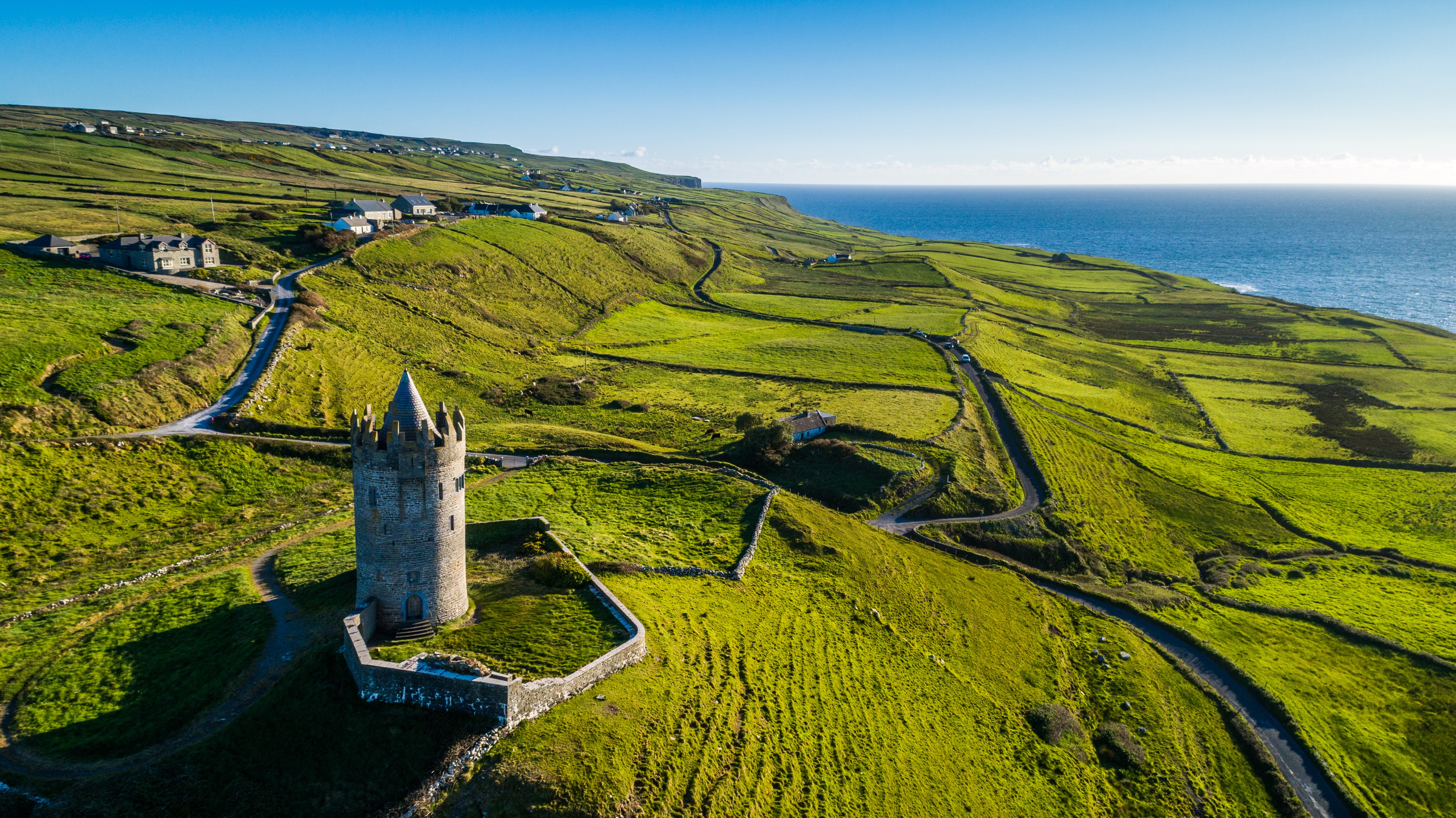 Doonagore Castle is a round 16th-century tower house near Doolin in County Clare. It is a private home, inaccessible to the public.